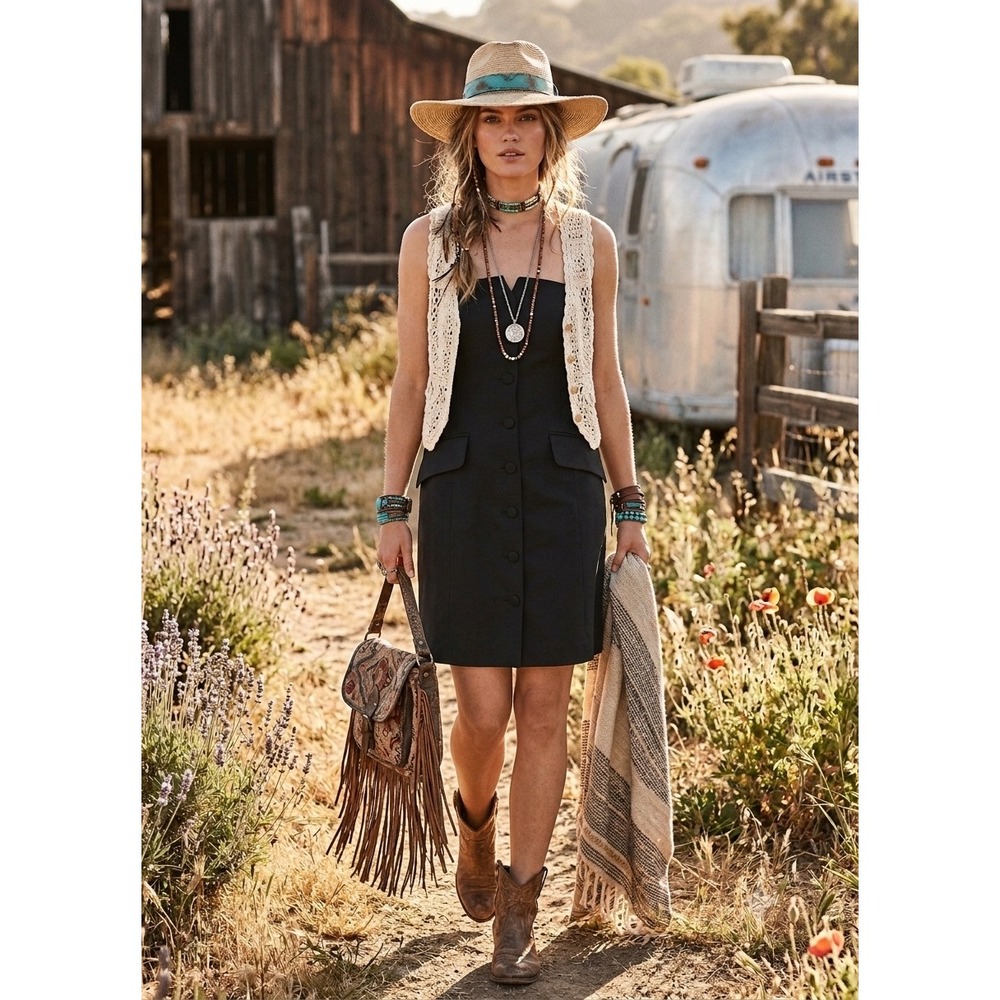 Banana Republic Black Strapless Button Front Tuxedo Midi Dress 6 NWT $180